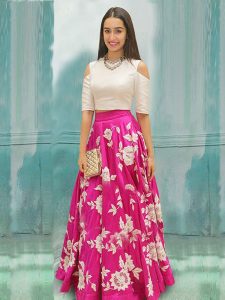 Embroidery Pink Color Semistitched Lahenga Choli In Bhagalpuri Silk Fabric