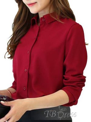 Fashionable Red Stitched Shirt In Cotton Fabric