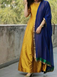 Rayon Self Design Semistitched Salwar Suit Dupatta Material ( Mustard )