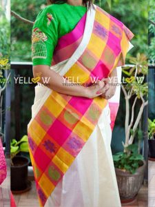 New Arrival Printed White Color Rukamani Saree