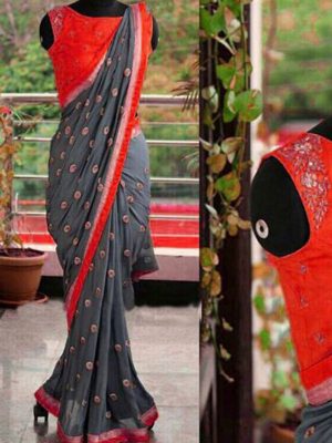 Fabdiamond Georgette Saree With Blouse Piece