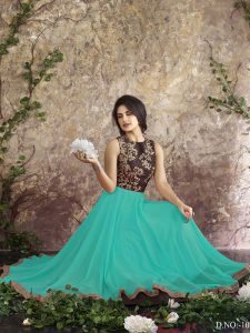Light Pink Color Semistitched Anarkali Suite In Georgette Fabric