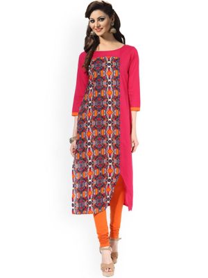 New Designer Pink Color Fabric Crepe Kurti