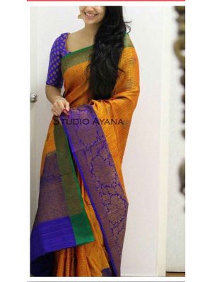 New Latest Designer Mustard Colour South Silk Indian Saree