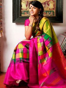 New Latest Designer Pink Colour South Silk Indian Saree