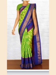 New Latest Designer Printed Green Colour South Silk Indian Saree