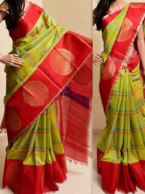 New Latest Designer Green Colour South Silk Indian Saree