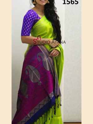 New Latest Designer Lite Green South Silk Indian Saree