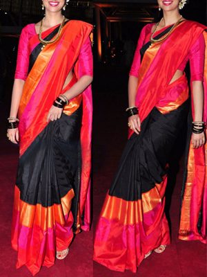 New Latest Designer Black South Silk Indian Saree