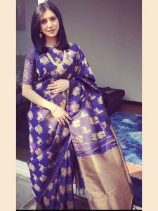 New Latest Designer Purple Colour South Silk Indian Saree