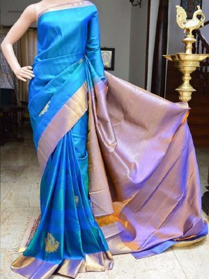 New Latest Designer Sky Blue Colour South Silk Indian Saree