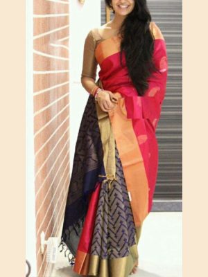 New Latest Designer Pink South Silk Indian Saree
