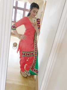 Punjabi suit peach colour deals
