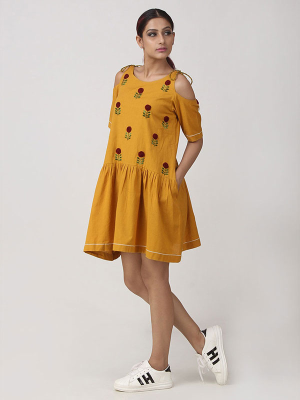 Amorina Yellow Designer Gown Style Kurti | ARIHANTNX-22005 | Cilory.com