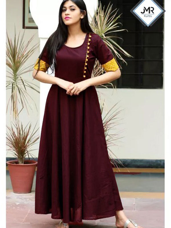 Moomaya Indian Women Cotton Front Slit Kurtis Solid Bollywood Designer Kurti  - Walmart.com