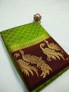 New Arrival Keri Mor Green & Wine Colour Kanjivaram Silk Saree