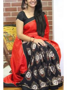 New Arrival Partywear Red Colour Bhagalpuri Silk Saree