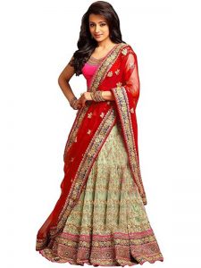 Women'S Heavy Tissue Net Lehenga Choli (Ritared_Multicolor_Free Size)