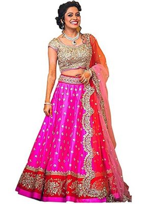 Women'S Banglori Silk Embroidered Lehenga Choli