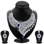 Trendy Stylish Rhodium Plated Ad Necklace Set