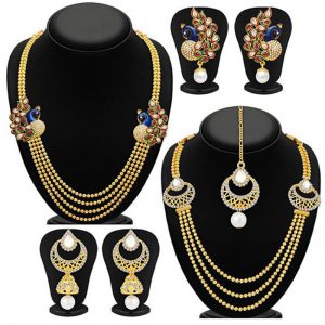 Fine Gold Plated Set Of 2 Necklace Set Combo For Women