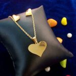 Stylish Heart Shape Plated Pendant Set For Women & Girls