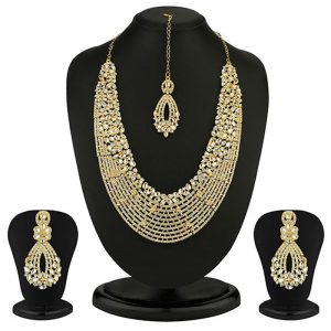 Dazzling Gold Plated Australian Diamond Necklace Set