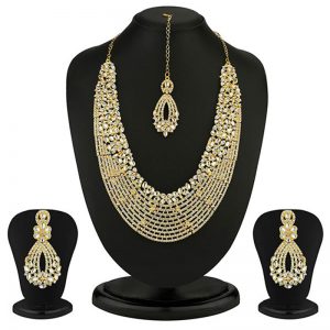 Dazzling Gold Plated Australian Diamond Necklace Set