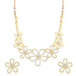 Fashionable Alluring Gold Plated Necklace Set For Women