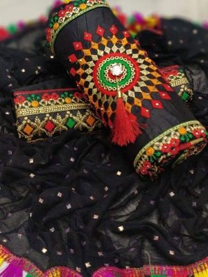 Black Cotton Regular Wear Payal Work Salwar Suit