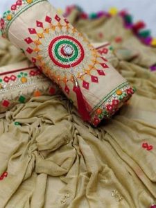 Beige Cotton Regular Wear Payal Work Salwar Suit