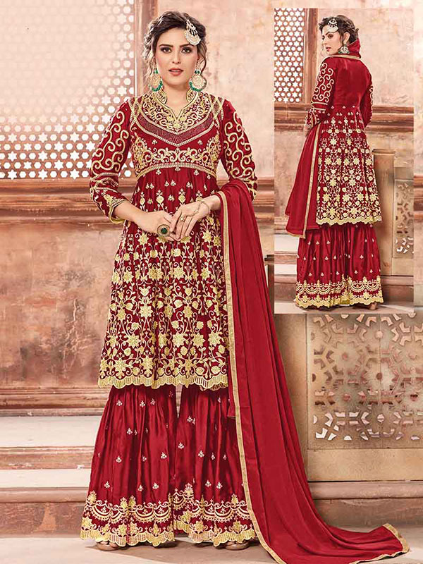 Red Sharara - Buy Trendy Red Sharara Online in India | Myntra