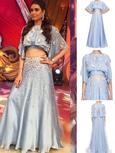 Ohaila Khan Designer Karishma Tanna Crop Top With Lehenga