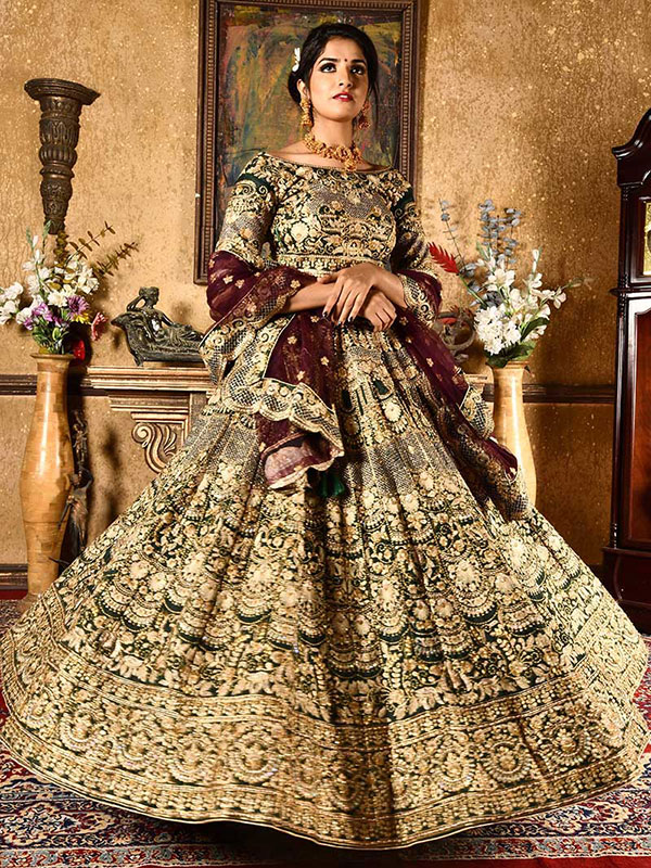 Mehndi Dress In Wedding Lehenga Choli – UY COLLECTION