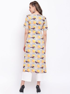 Women Multicoloured Printed Straight Kurta