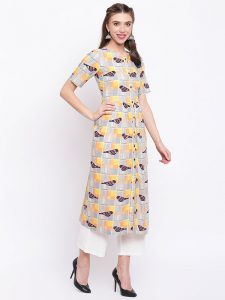 Women Multicoloured Printed Straight Kurta