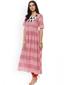 Women Pink Printed Anarkali Kurta