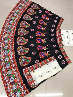 Navratri Garba Dhamaka Festival Outfit Heavy Beautiful Embroidery Lehenga