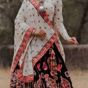 Navratri Garba Dhamaka Festival Outfit Heavy Beautiful Embroidery Lehenga