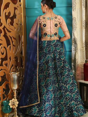 Girly Multi Color Colour Jacquard Festive Lehenga Choli