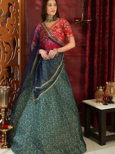 Girly Multi Color Colour Jacquard Festive Lehenga Choli