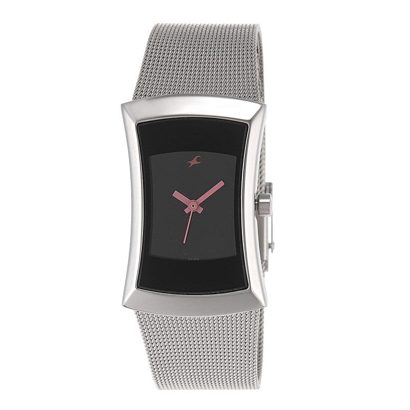 fastrack analog black dial women's watch