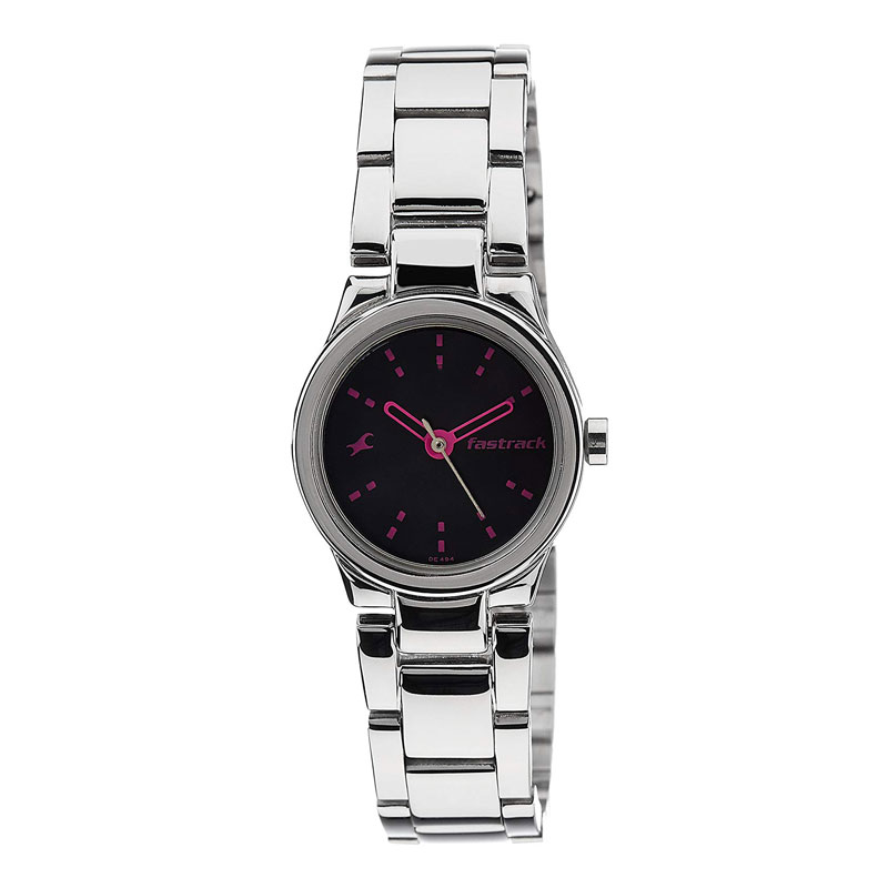 fastrack analog black dial women's watch