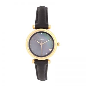 Fossil Womens Leather Analogue Watch -Es4504I (Black_Free Size)