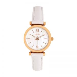 Fossil Womens Leather Analogue Watch -Es4529I (White_Free Size)