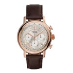 Fossil Fs5103 Buchanan Champagne Dial Brown Leather Chronograph Men'S Watch