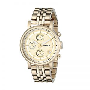 Fossil Es2197 End-Of-Season Chronograph Beige Dial Women'S Watch