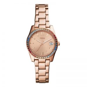 Fossil Scarlette Analog Gold Dial Women'S Watch-Es4491