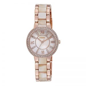 Fossil Virginia Analog Mother Of Pearl Dial Women'S Watch - Es3716I