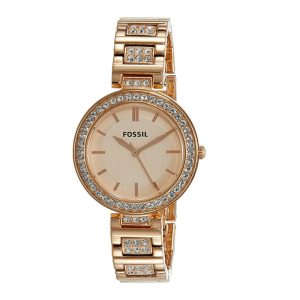 Fossil Analog Rose Gold Dial Women'S Watch - Bq3181